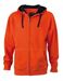 Teamkleding oranje hooded sweater met rits -  Dark Orange / Navy