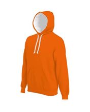 Contrast Hooded Sweatshirt Kariban Orange / White