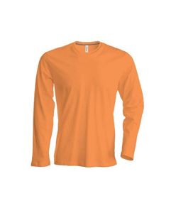 Oranje T-Shirt Lange Mouw Ronde Hals 