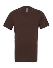 Unisex Jersey Deep V-Neck T-Shirt Brown