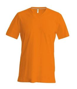 Heren T-Shirt V Hals Oranje
