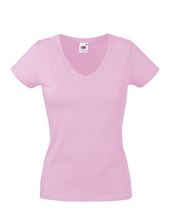 Picture of Fruit Of The Loom Ladies Valueweight V Neck T Pink